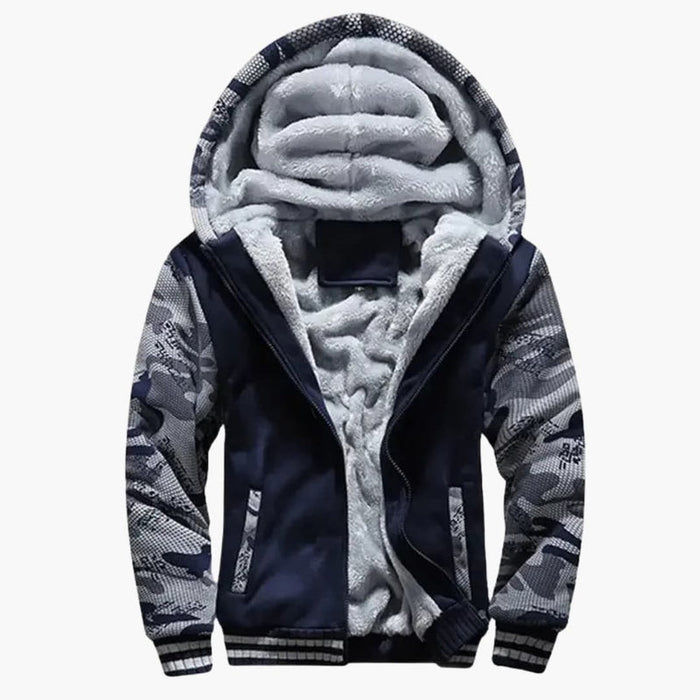 Veste à capuche pour homme avec fermeture éclair et poches avant