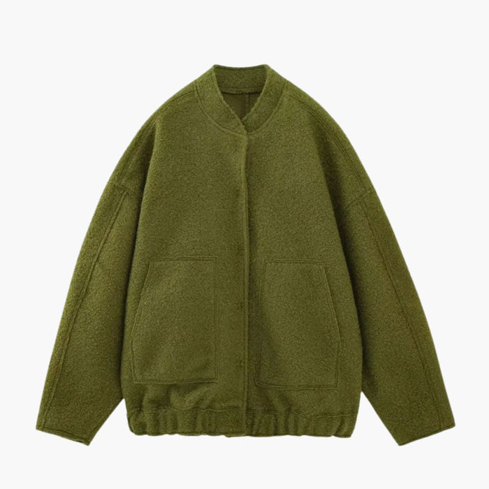 Veste bomber pour femme à col montant et poches avant