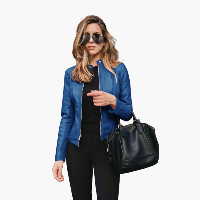 Chaqueta bomber para mujer de corte ajustado con cremallera