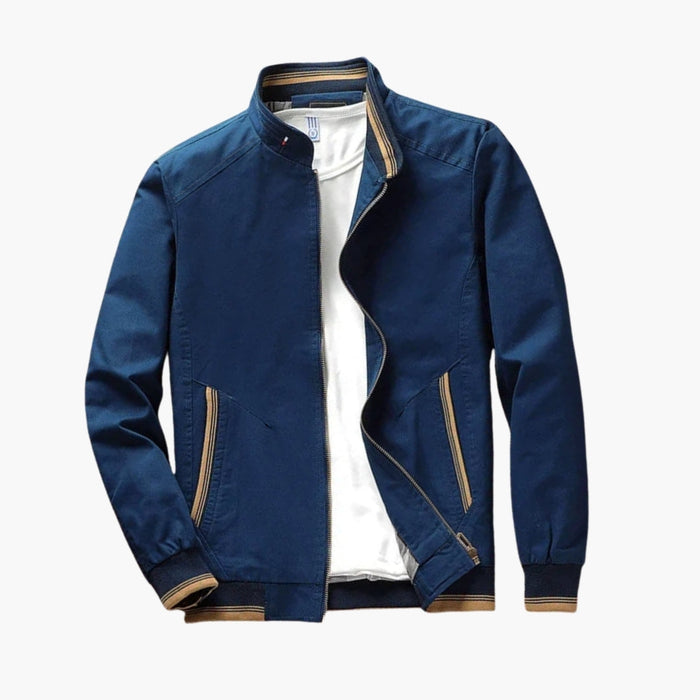 Blouson bomber pour homme à col montant et bord-côte