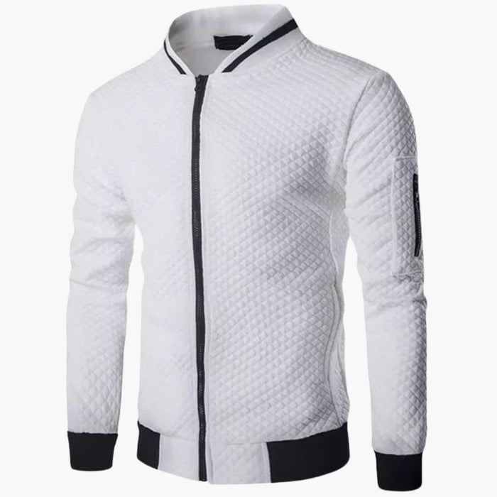 Chaqueta bomber para hombre con cremallera y superficie texturizada