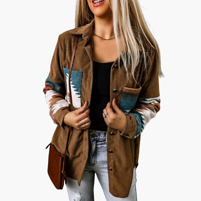 Giacca-camicia da donna con bottoni metallici