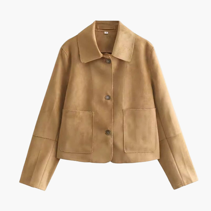 Kurze Damenjacke mit Knöpfen vorne