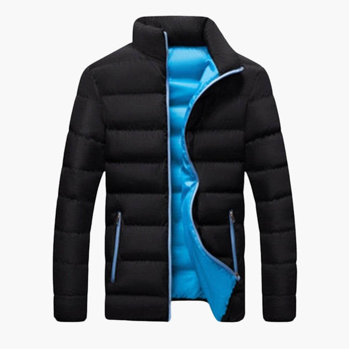 Herren-Winterjacke mit gesteppten Taschen und Reißverschluss