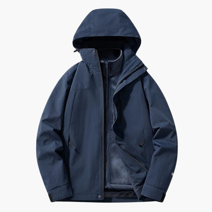 Unisex-Skijacke mit verstellbarer Kapuze und Vordertaschen