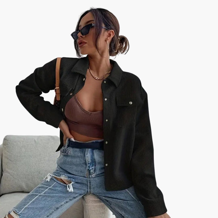 Veste pour femme avec boutons et poches latérales