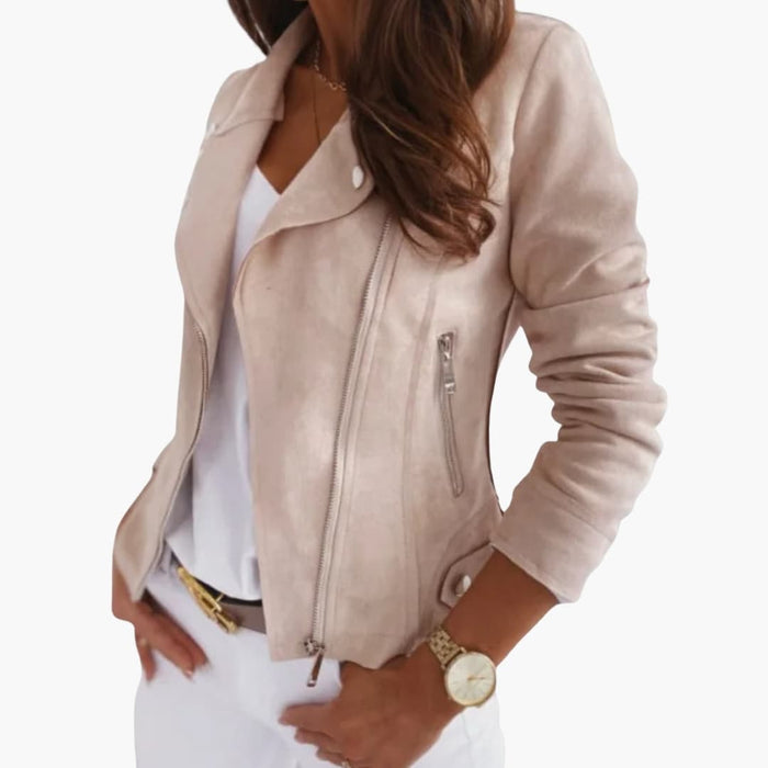Veste pour femme avec fermeture zippée asymétrique et col structuré