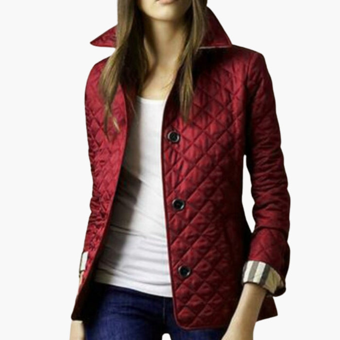 Chaqueta acolchada para mujer con botones y puños plegables