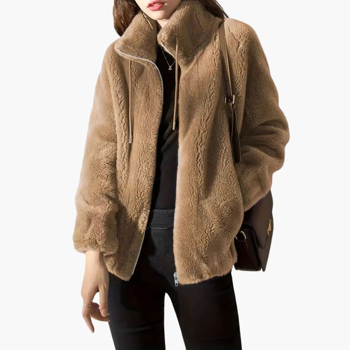 Chaqueta de mujer con cremallera y cuello alto
