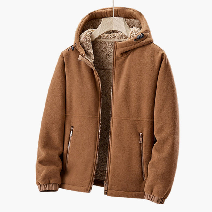 Chaqueta de hombre con capucha y cremalleras