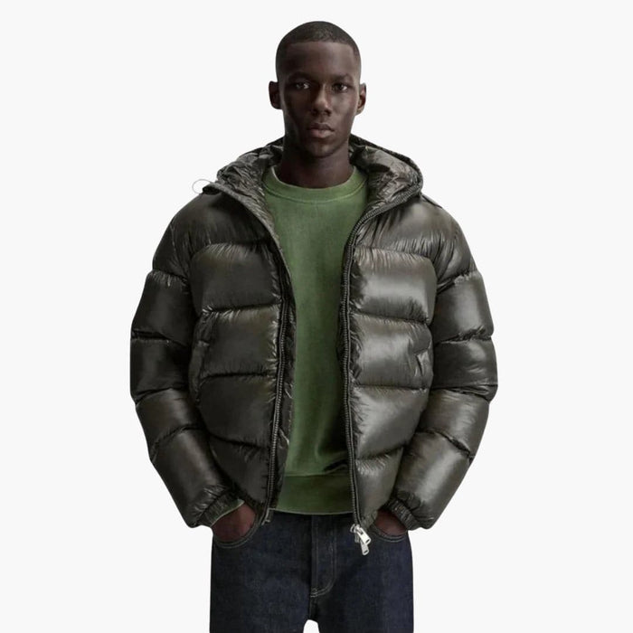 Gesteppte Herrenjacke mit Kapuze und Steppfutter