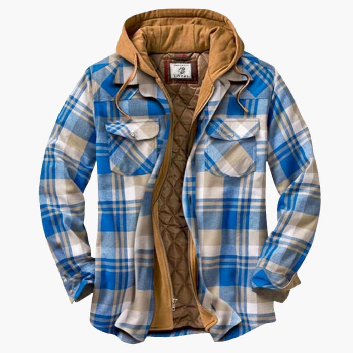 Chaqueta acolchada de hombre con estampado de cuadros