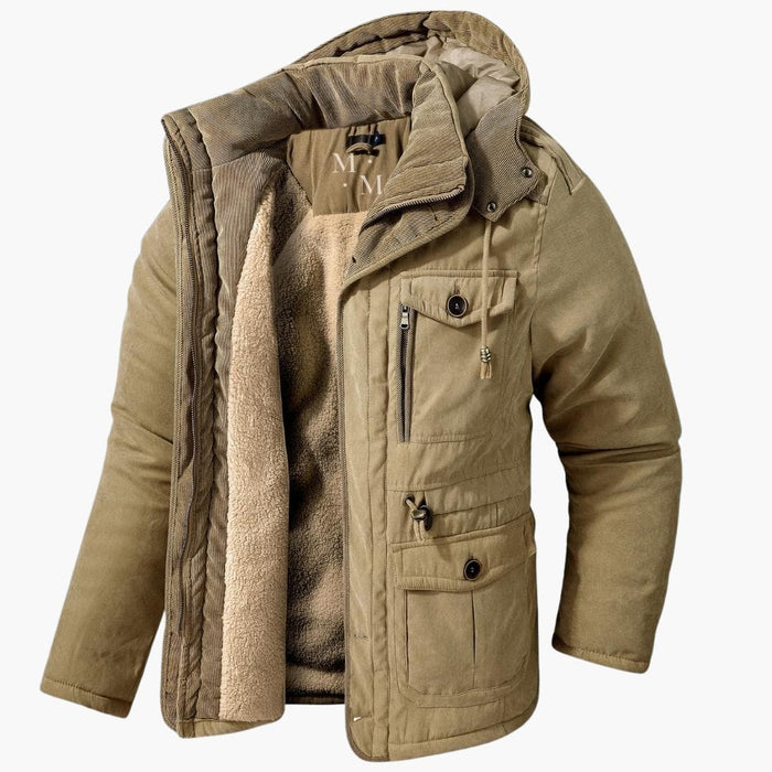 Giacca da uomo con cappuccio, cerniera e diverse tasche