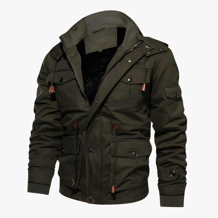 Giacca tattica da uomo con cappuccio e diverse tasche