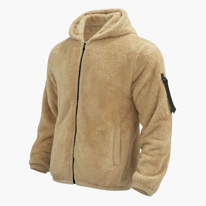 Teddyjacke für Herren mit Kapuze und Reißverschluss