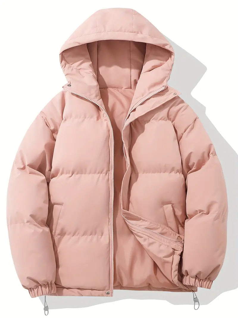 Dame Varm Vinterjakke med Hætte og Klassisk Design