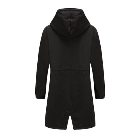 Dame Lang Trenchcoat med Hætte til Forår og Efterår