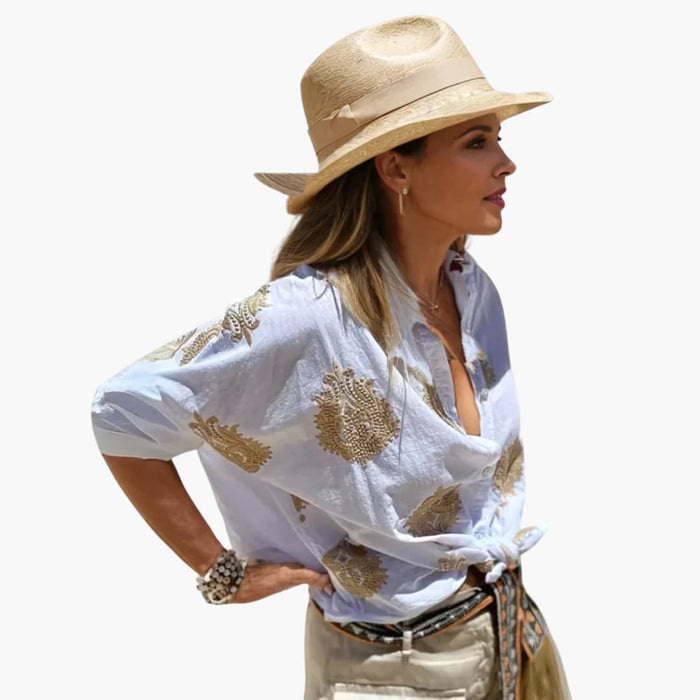 Kvinders Bluse med Print og Afslappet Pasform