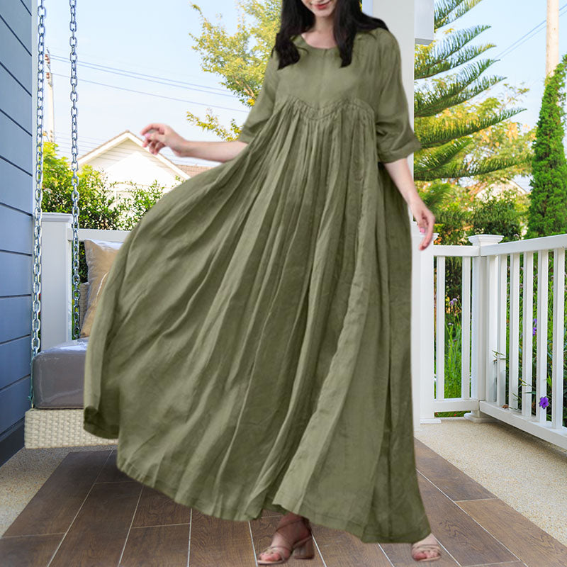 Elegant A-linje Kjole - Sirkelskjørt - Sommerstil