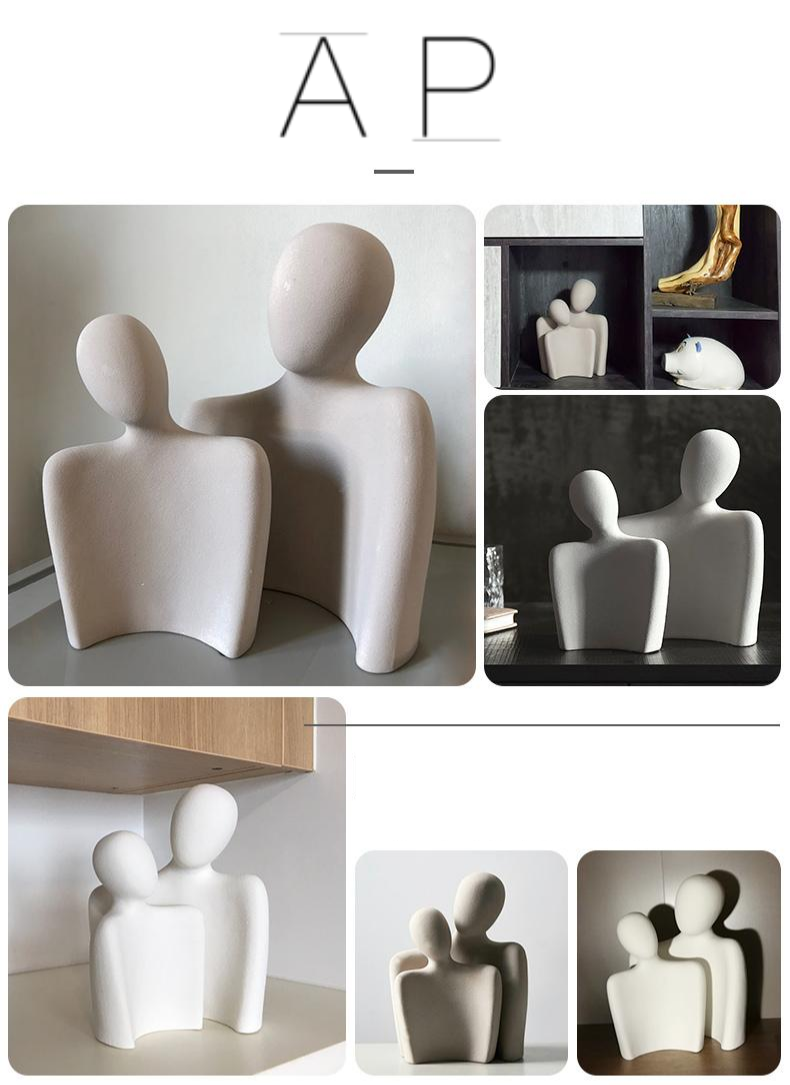 Abstrakt Kjærlighetsstatue – Elegant Moderne Hjemmedekorasjon