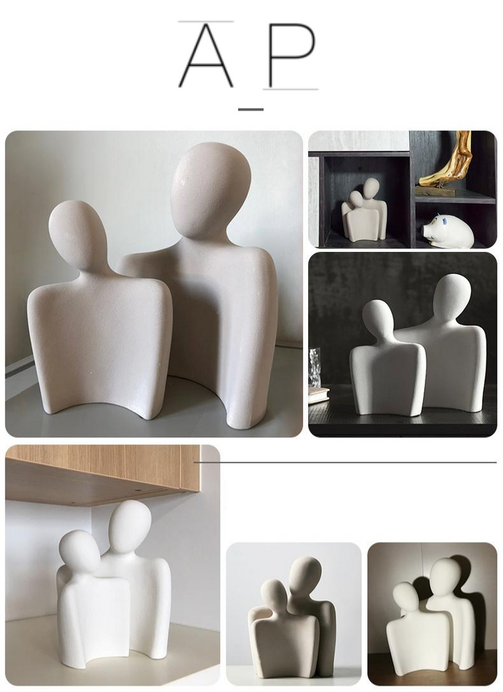 Abstrakt Kjærlighetsstatue – Elegant Moderne Hjemmedekorasjon