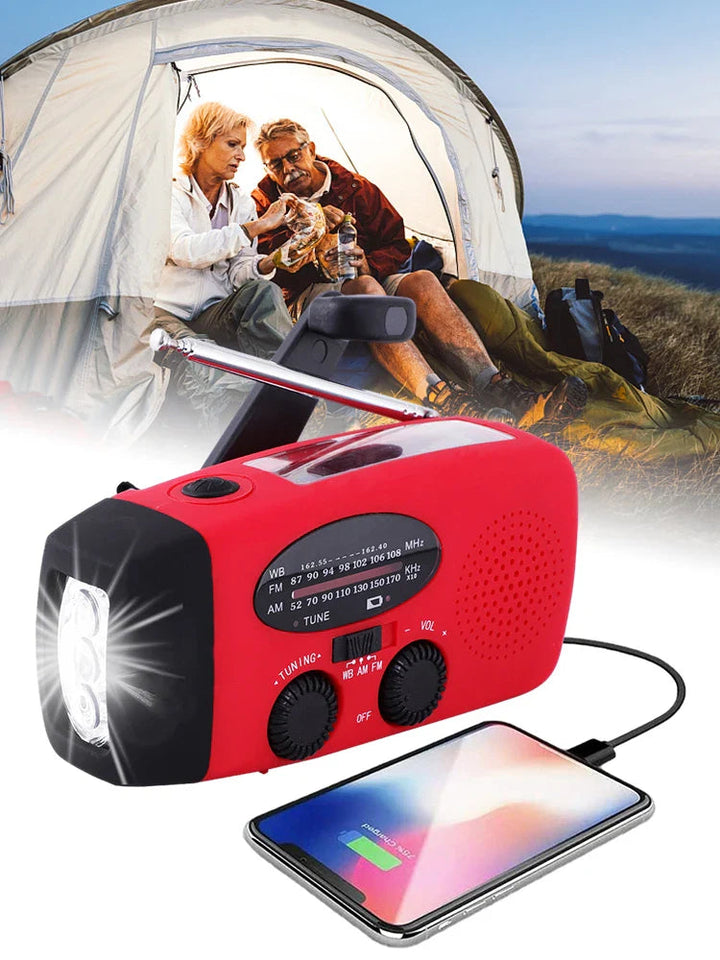 Bærbar Nødradio med LED-lommelykt og Powerbank