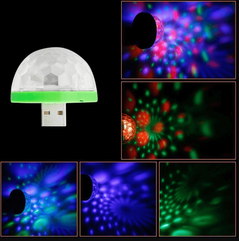 Bærbar USB Disco Lyssopp for Fest
