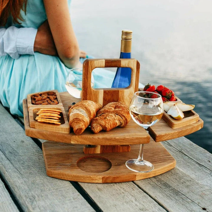 Bærbart Piknikbord i Tre – Perfekt for Utendørs Hygge