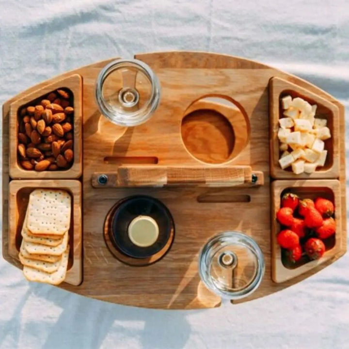Bærbart Vinbord for Utendørs Bruk – Perfekt for Piknik