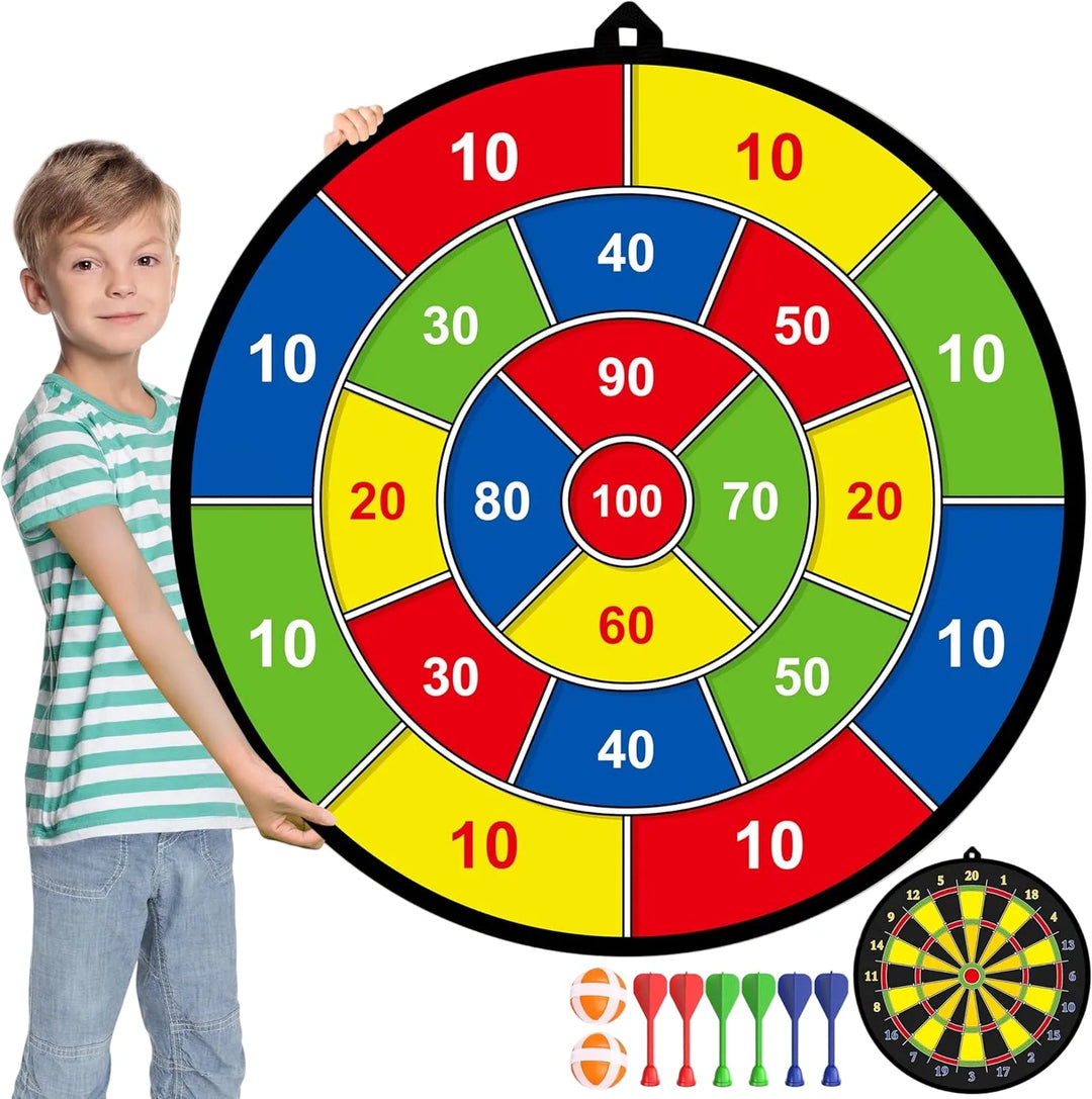 Barnas Dobbeltsidige Dartskive med Limballer Leker