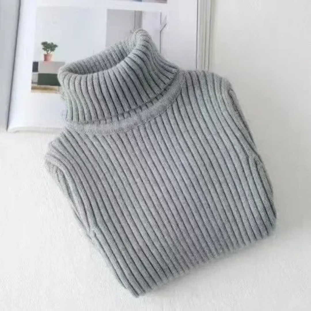 Barnestrikket Turtleneck Genser for Vinter
