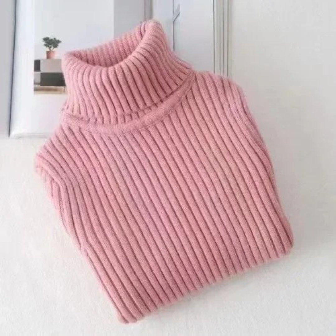Barnestrikket Turtleneck Genser for Vinter