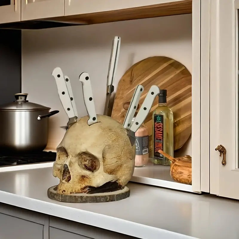 Unik Hodeskalle Knivholder for Kjøkkenet – Beige Dekor