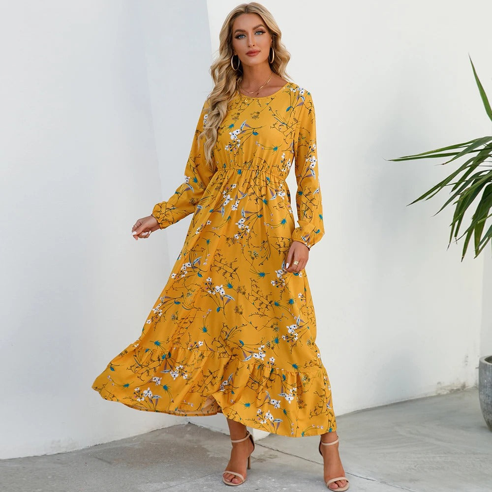 Bohemsk Maxikjole i Chiffon for Kvinner - Elegant og Komfortabel