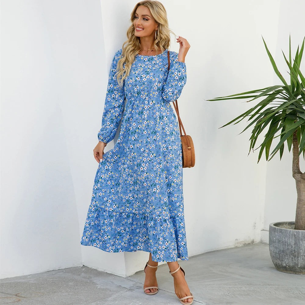 Bohemsk Maxikjole i Chiffon for Kvinner - Elegant og Komfortabel