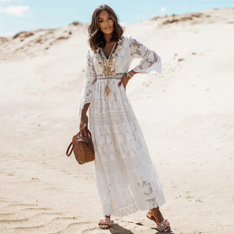 Boho Kjole for Kvinner med Lange Ermer – Komfortabel &amp; Stilfull