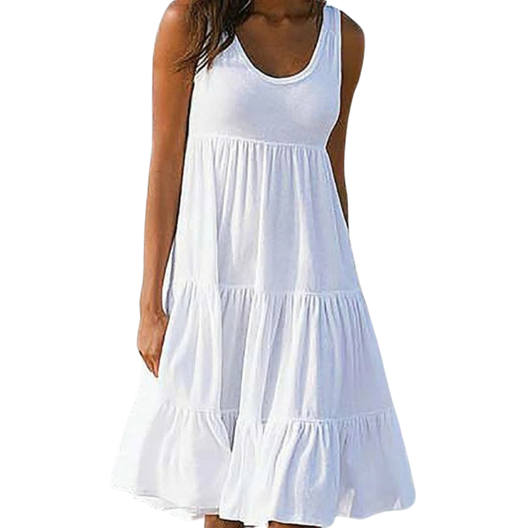 Boho-minikjole til kvinner med volanger for sommerlig stil