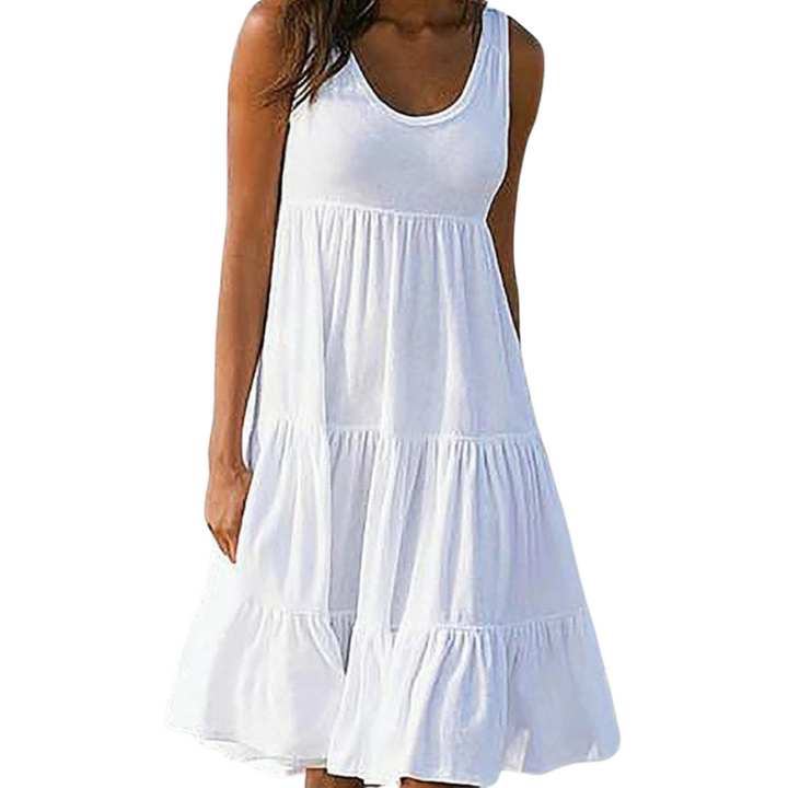 Boho-minikjole til kvinner med volanger for sommerlig stil