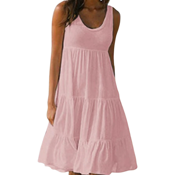 Boho-minikjole til kvinner med volanger for sommerlig stil