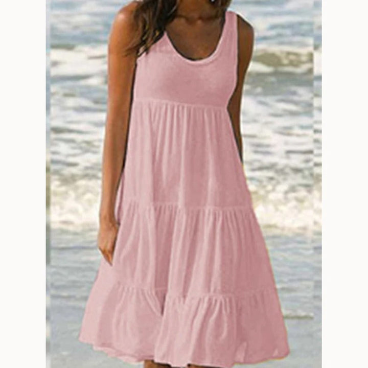 Boho-minikjole til kvinner med volanger for sommerlig stil