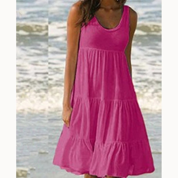 Boho-minikjole til kvinner med volanger for sommerlig stil