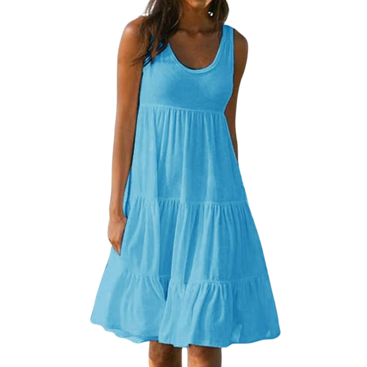 Boho-minikjole til kvinner med volanger for sommerlig stil