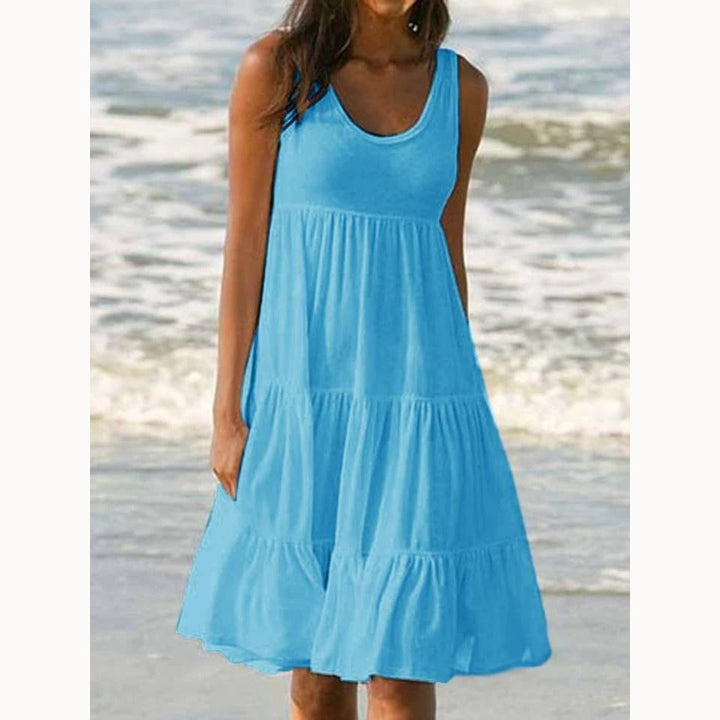 Boho-minikjole til kvinner med volanger for sommerlig stil