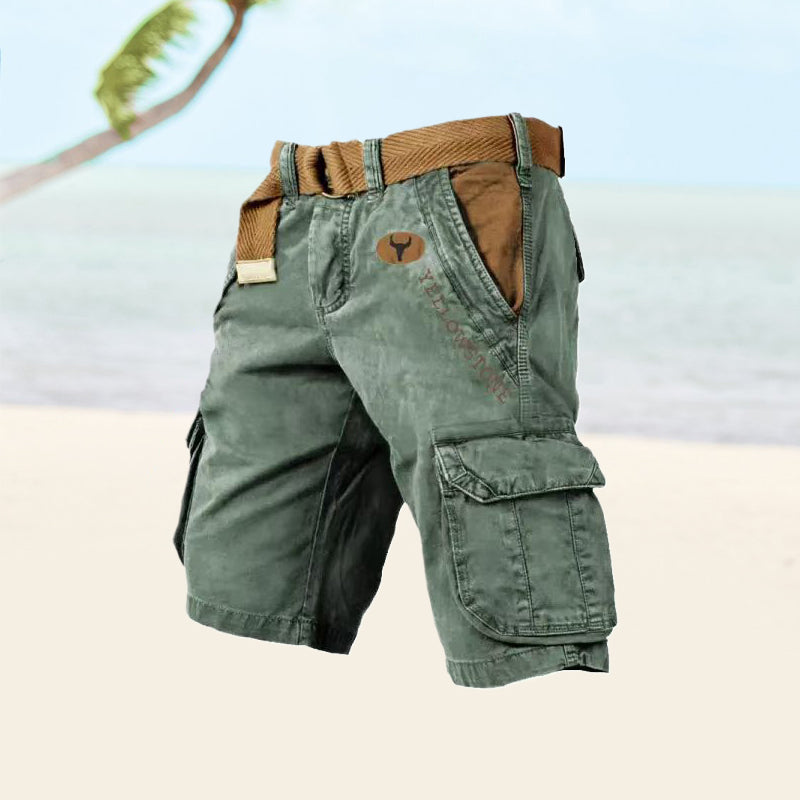 Herre Cargo Shorts med Mange Lommer til Hverdag og Udendørs
