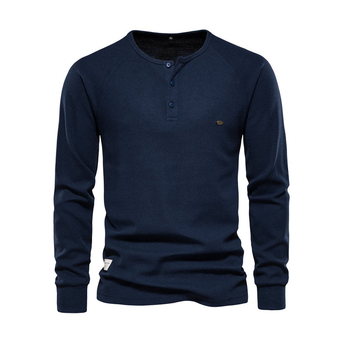 Herregenser med Henley-hals og lange ermar