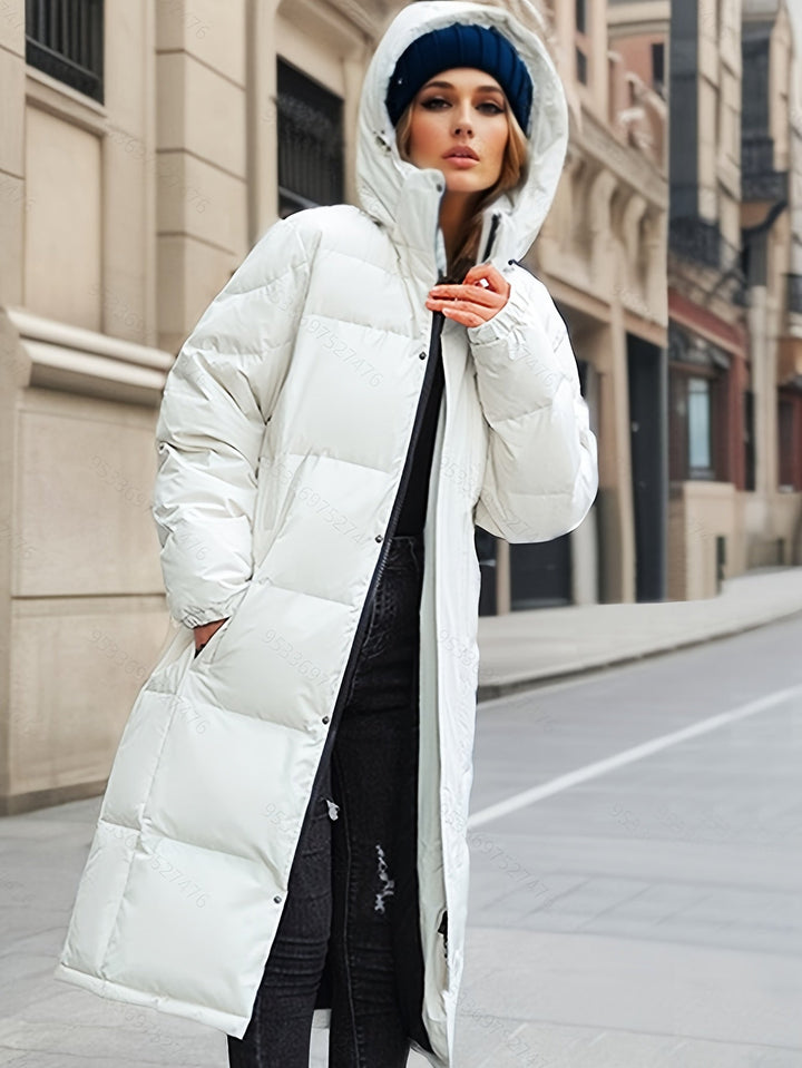 Dame Lang Dunjakke – Varm &amp; Stilfull Oversized Passform