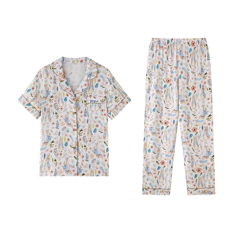 Dame Pyjamassett med Botanisk Mønster