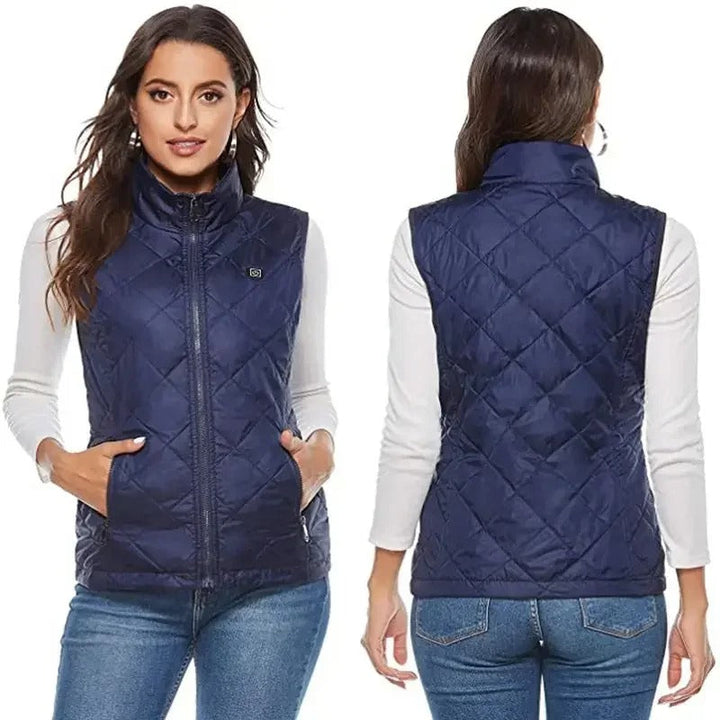 Dame Varmekode: 9-Soners Vest med Justerbar Varme