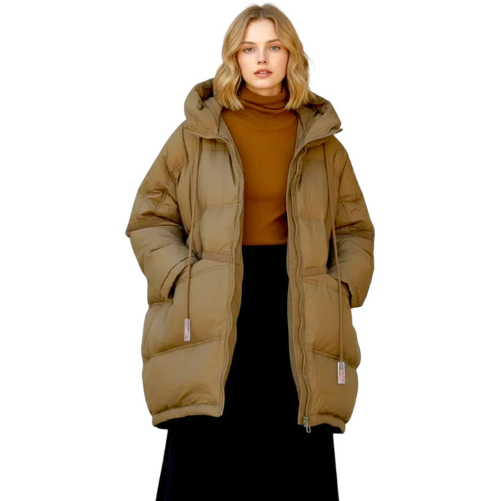 Dame Vinter Jakke med Hette - Lang og Varm Design