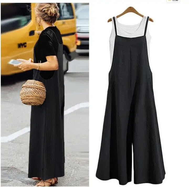 Dame Jumpsuit Løs &amp; Ermeløs – Perfekt Sommerkomfort